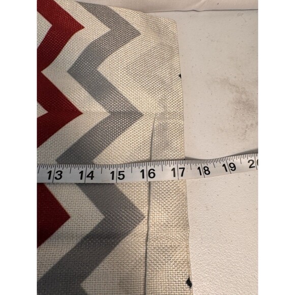HGOD Designs Chevron Zigzag Throw Pillow Cover Grey White Red 17x17 - Picture 5 of 7